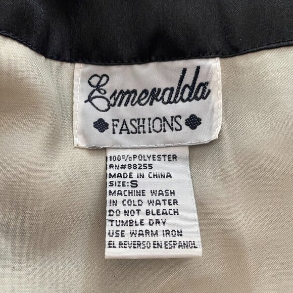 ESMERALDA Gold satin Japanese Oysho geisha belted Kimono Y2K Blouse *SMALL* - Picture 5 of 5